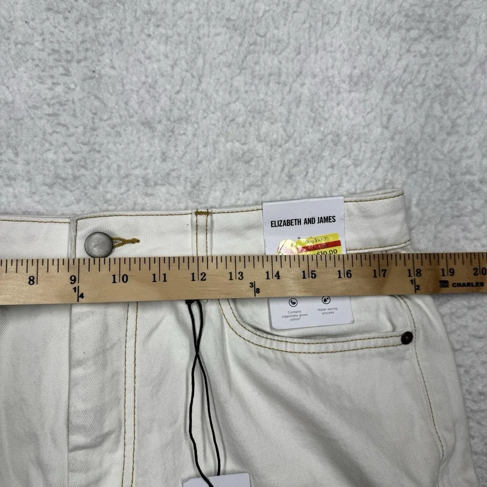 Elizabeth and James High‎ Rise Vintage Straight White Denim Pants Women's 16
